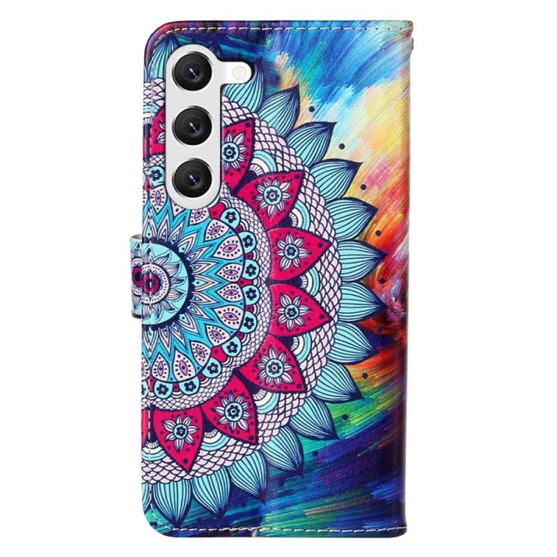 Housse Samsung Galaxy S23 Plus 5G Mandala Coloré à Lanière