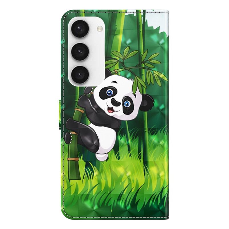 Housse Samsung Galaxy S23 Plus 5G Panda et Bambou à Lanière