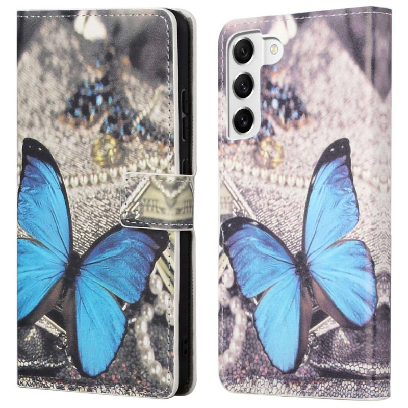 Housse Samsung Galaxy S23 Plus 5G Papillon Bleu