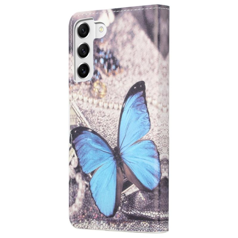 Housse Samsung Galaxy S23 Plus 5G Papillon Bleu