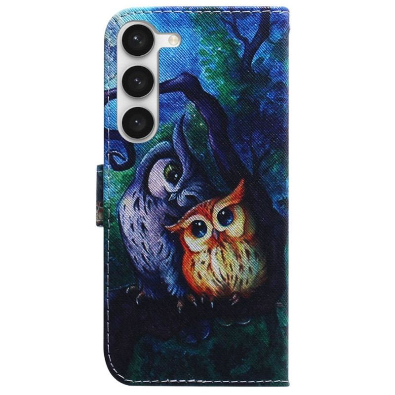 Housse Samsung Galaxy S23 Plus 5G Peinture Hiboux