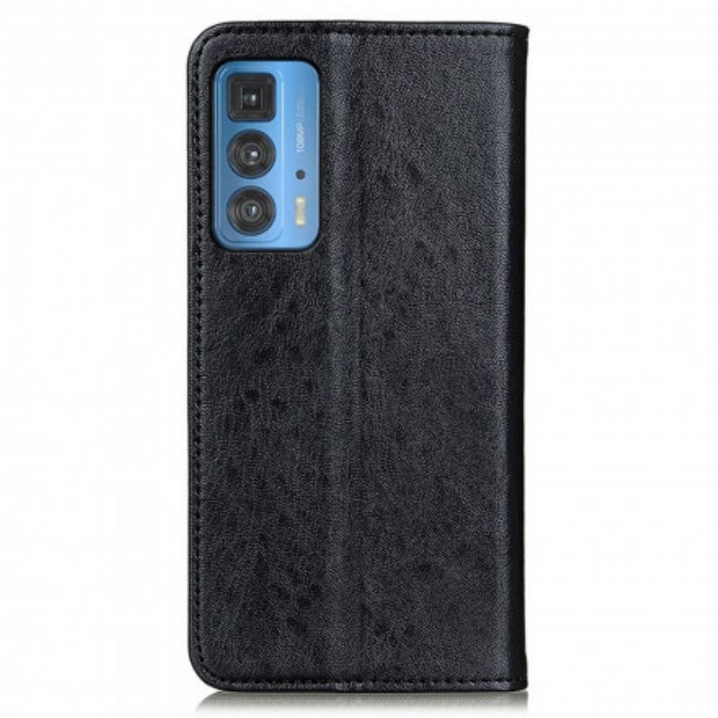 Flip Cover Motorola Edge 20 Pro Cuir Fendu Texturé