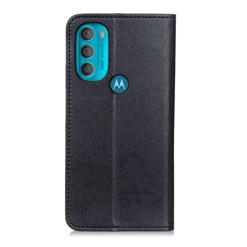 Flip Cover Moto G71 5G Cuir Fendu Texturé