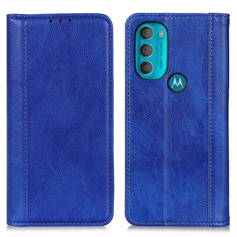 Flip Cover Moto G71 5G Cuir Litchi Fendu Élégance