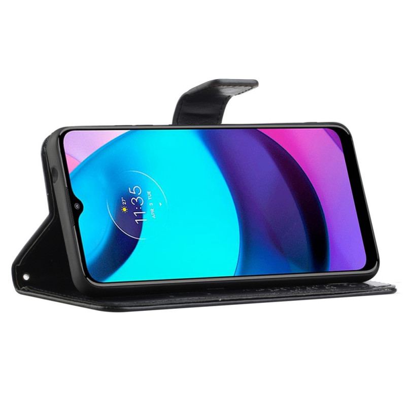 Housse Moto G71 5G Arbre et Hiboux à Lanière