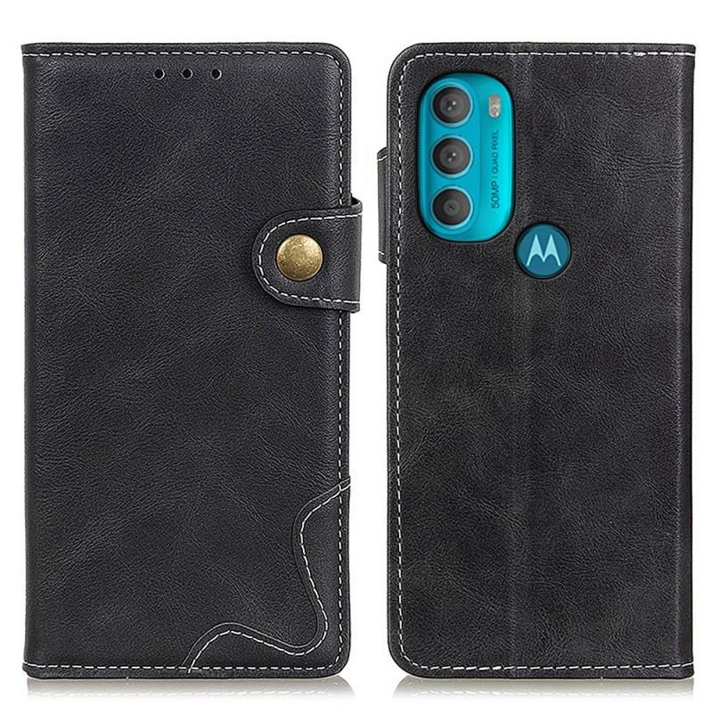 Housse Moto G71 5G Artistique Couture Bouton