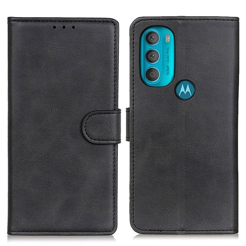 Housse Moto G71 5G Effet Cuir Matte Rétro