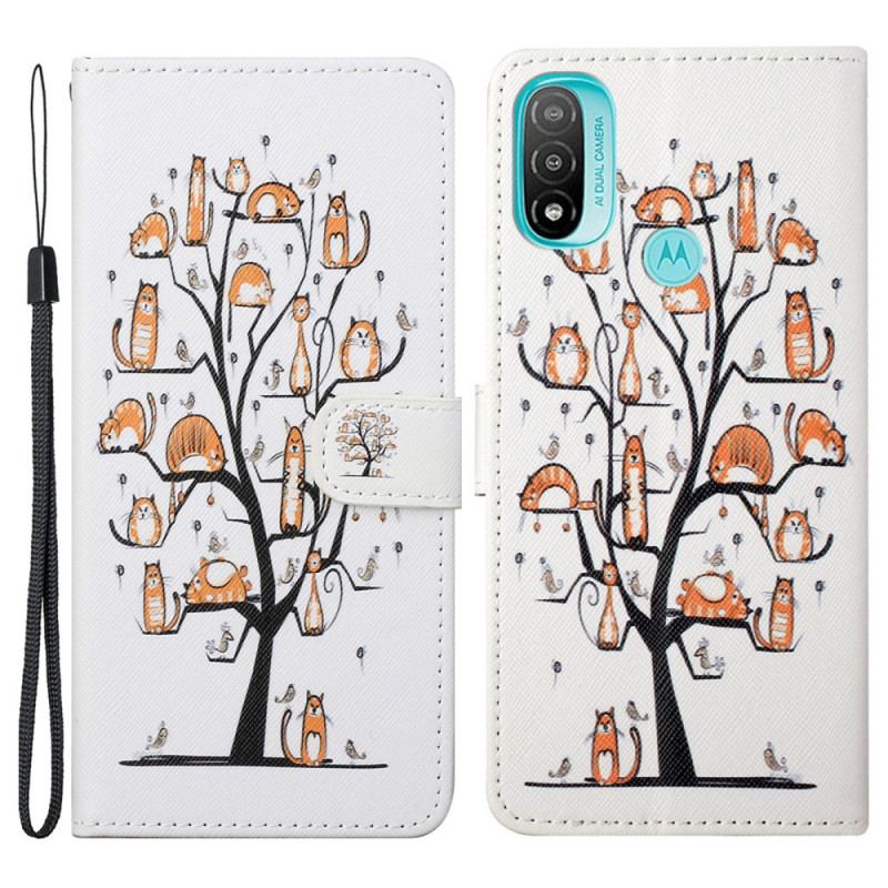 Housse Moto G71 5G Funky Cats à Lanière