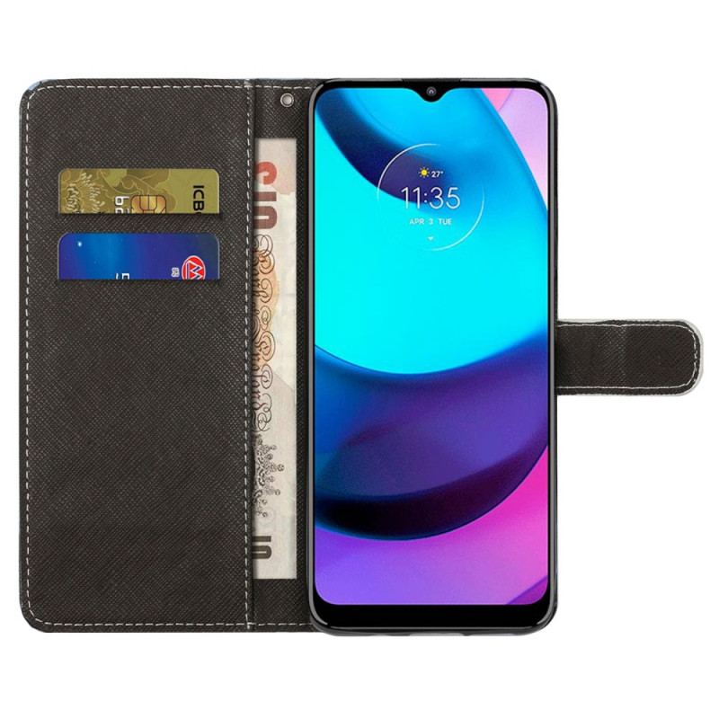 Housse Moto G71 5G Panda Space à Lanière