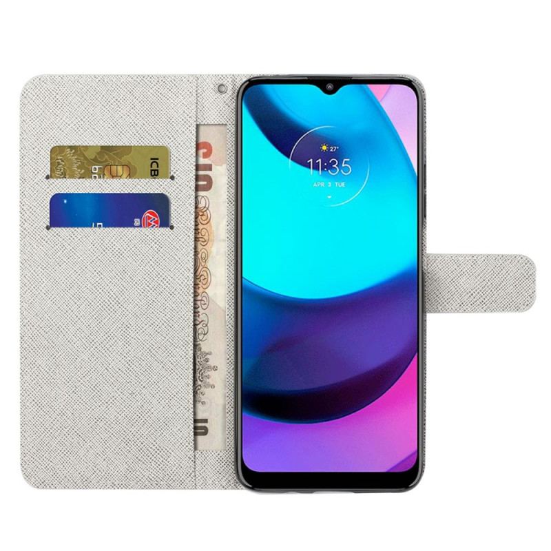 Housse Moto G71 5G Papillons Diamants à Lanière