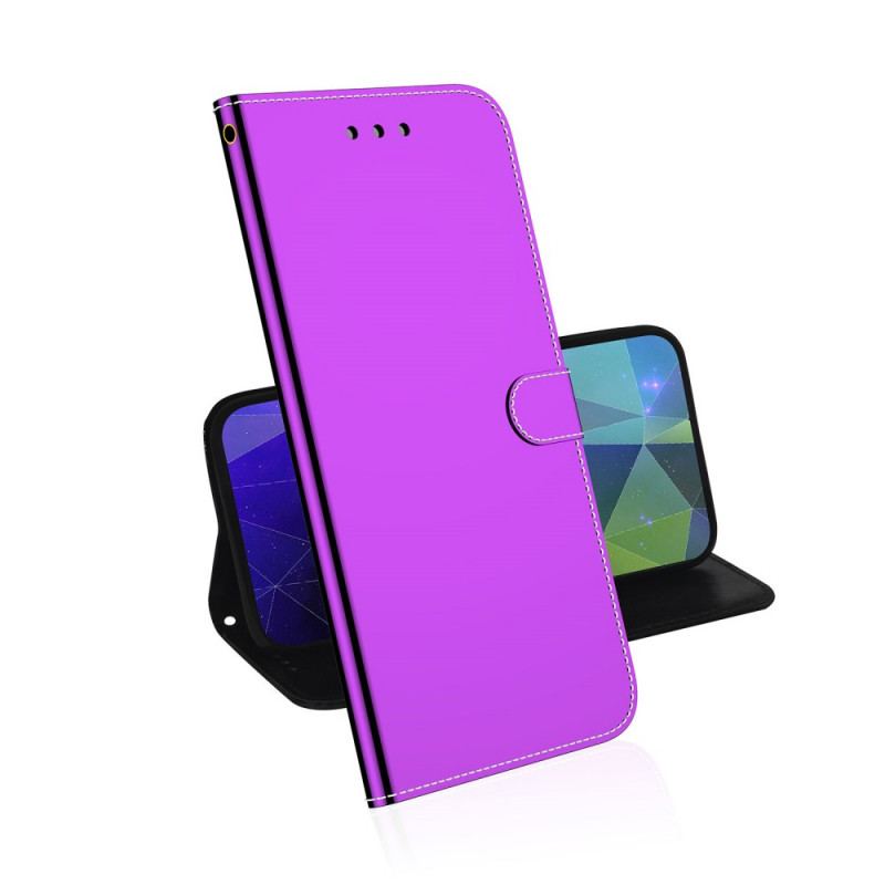 Housse Moto G71 5G Simili Cuir Couverture Miroir