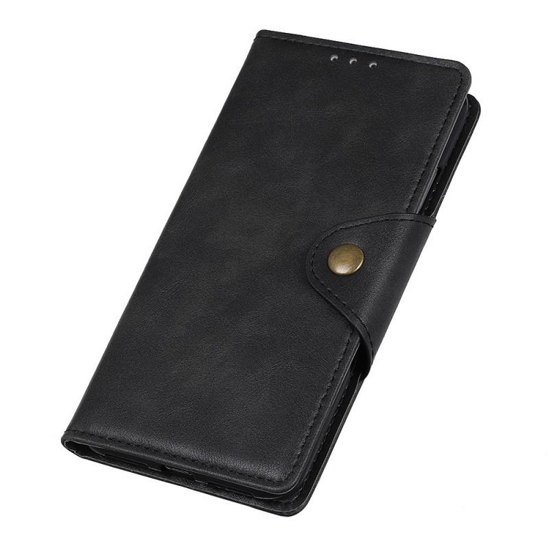 Housse Moto G71 5G Simili Cuir Vintage et Bouton