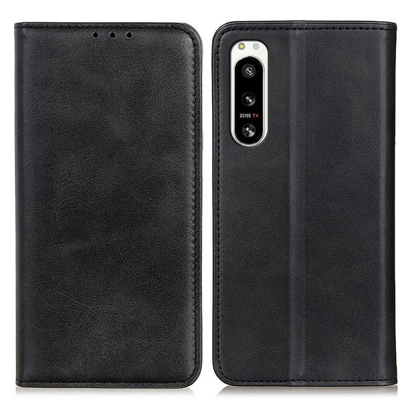 Flip Cover Sony Xperia 5 IV Cuir Fendu