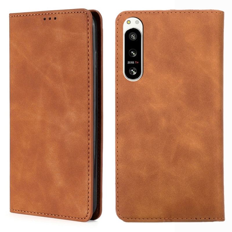 Flip Cover Sony Xperia 5 IV Simili Cuir Élégant