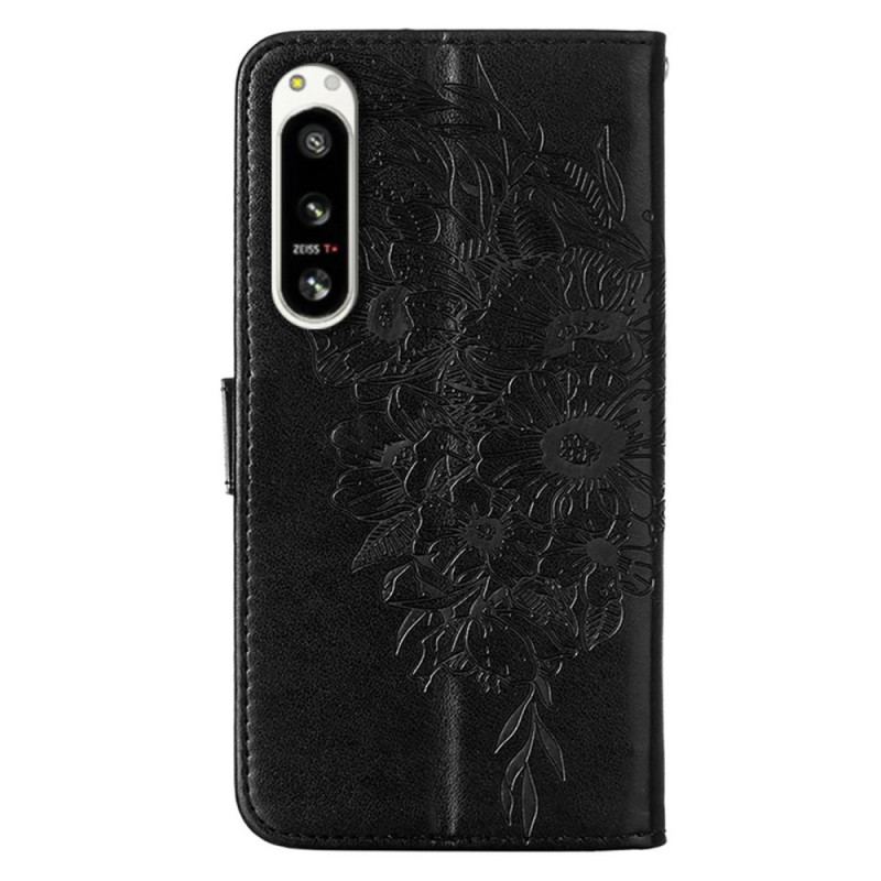 Housse Sony Xperia 5 IV Papillon Baroque à Lanière