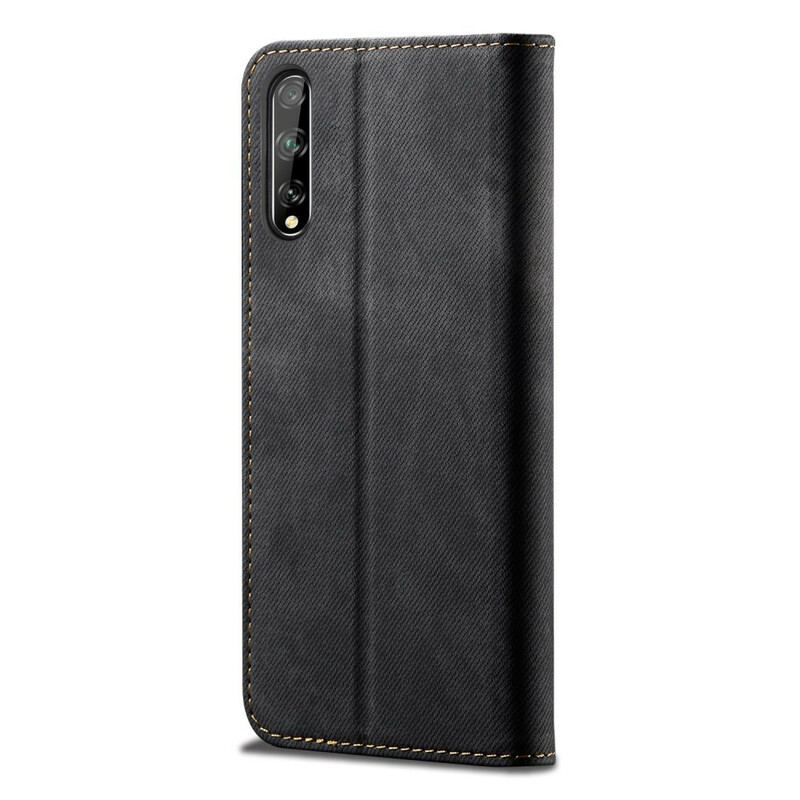 Flip Cover Huawei P Smart S Tissu Jeans