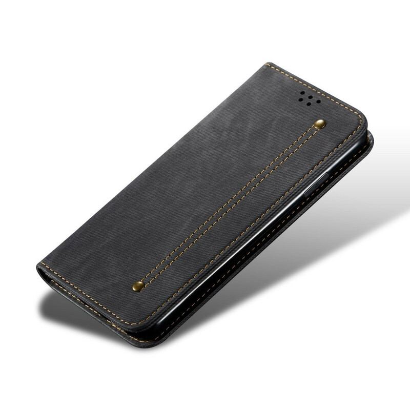 Flip Cover Huawei P Smart S Tissu Jeans