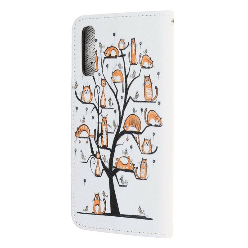 Housse Huawei P Smart S Funky Cats à Lanière