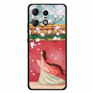 Coque Motorola Edge 50 Pro Femme aux Fleurs de Pêche