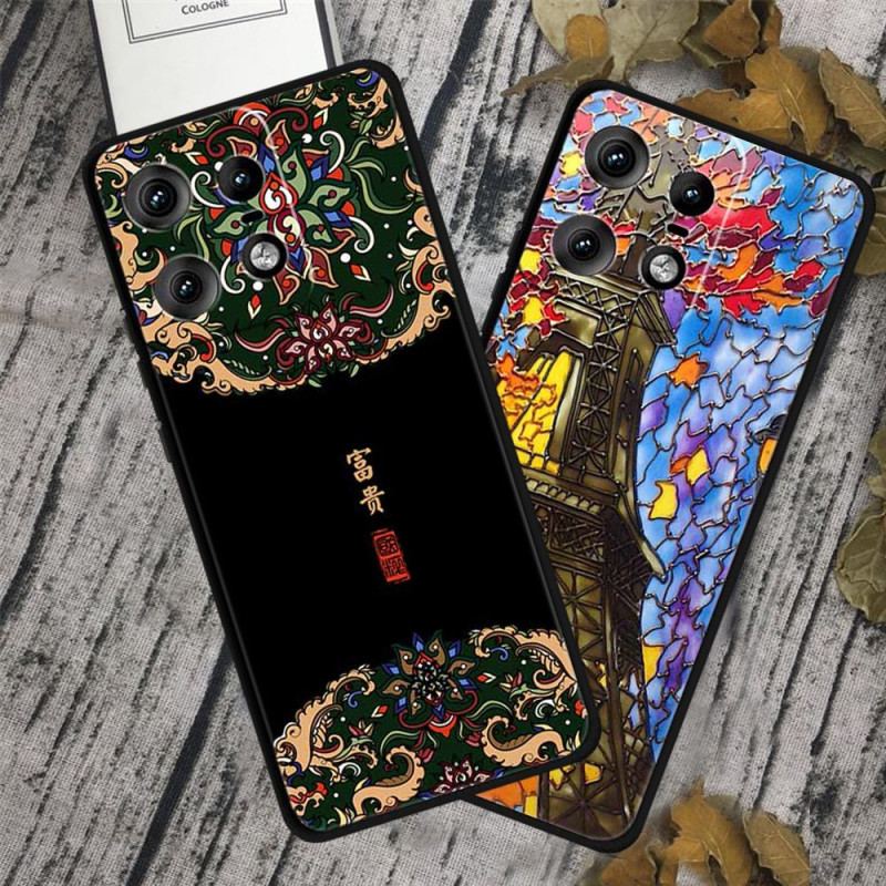 Coque Motorola Edge 50 Pro Femme aux Fleurs de Pêche