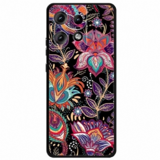 Coque Motorola Edge 50 Pro Feuille Violettes