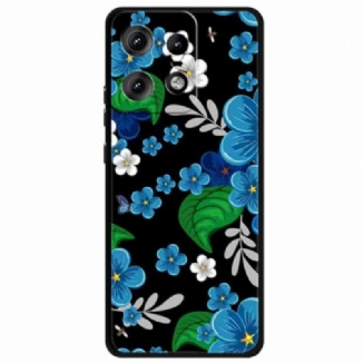 Coque Motorola Edge 50 Pro Fleurs Bleues