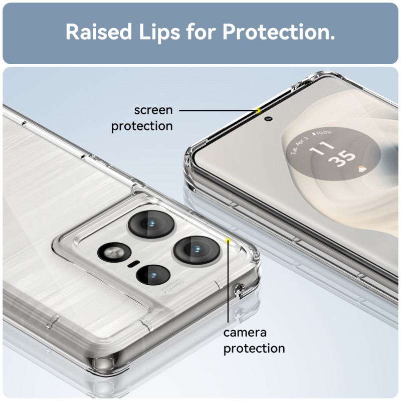 Coque Motorola Edge 50 Pro Transparente Boutons Électroplaqués