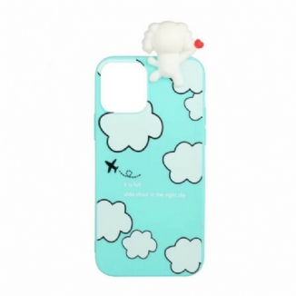 Coque iPhone 13 Mini 3D Chien dans les Nuages