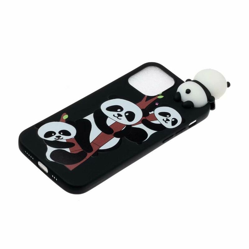 Coque iPhone 13 Mini 3D Pandas Sur Le Bambou