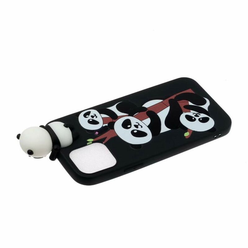 Coque iPhone 13 Mini 3D Pandas Sur Le Bambou