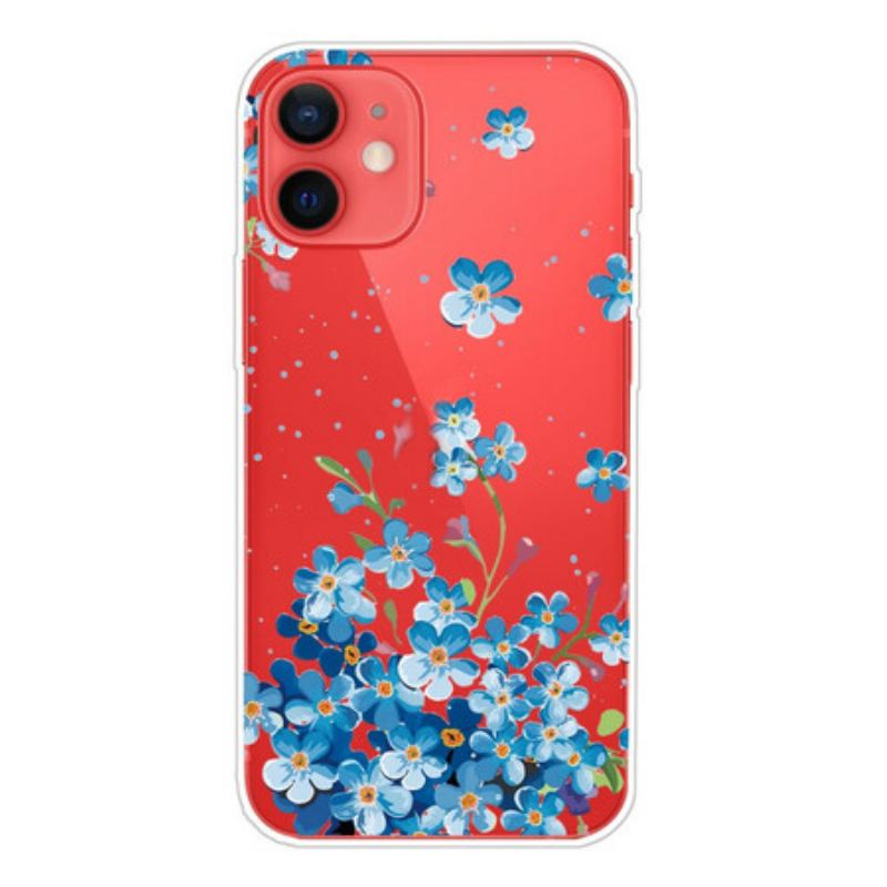 Coque iPhone 13 Mini Bouquet de Fleurs Bleues