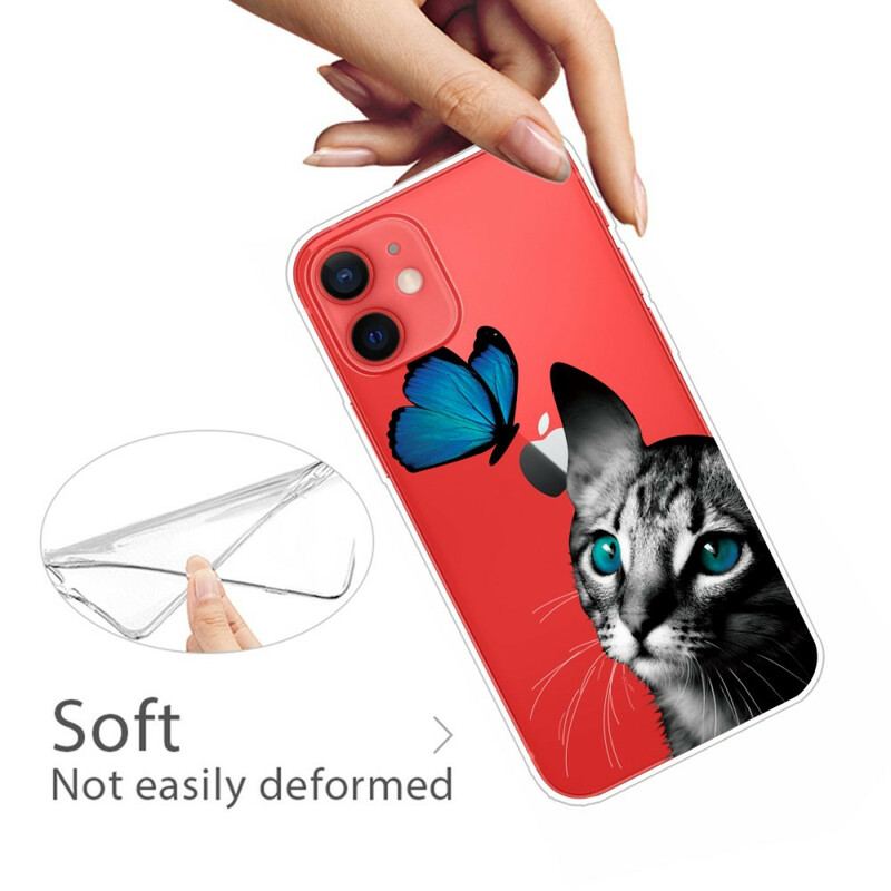 Coque iPhone 13 Mini Chat et Papillon