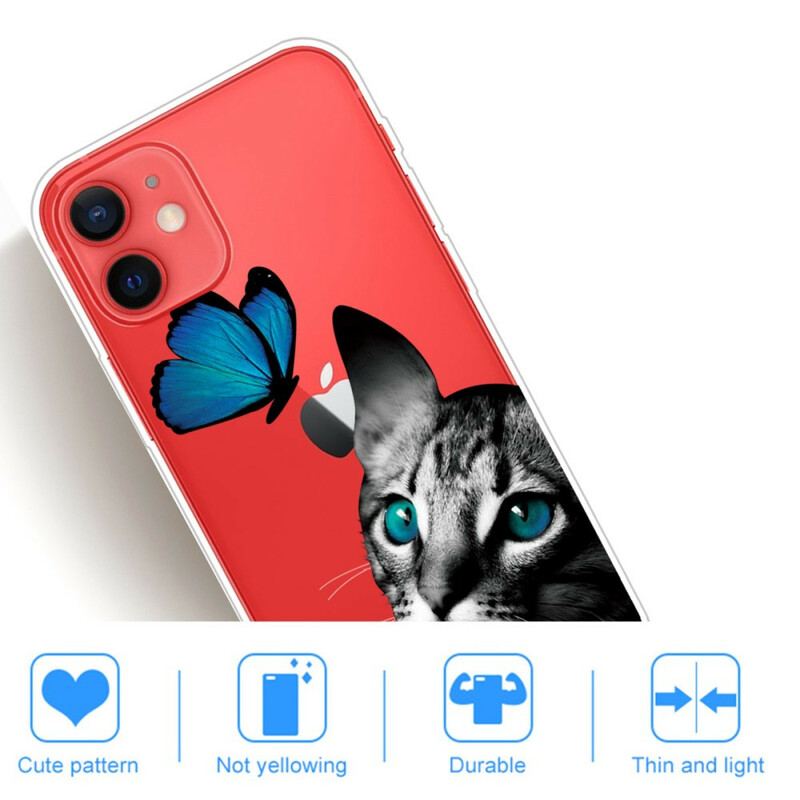 Coque iPhone 13 Mini Chat et Papillon