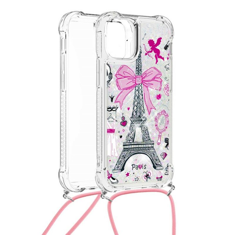 Coque iPhone 13 Mini à Cordon Tour Eiffel