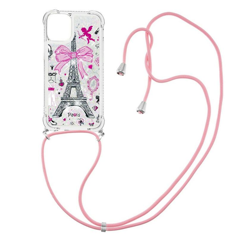 Coque iPhone 13 Mini à Cordon Tour Eiffel