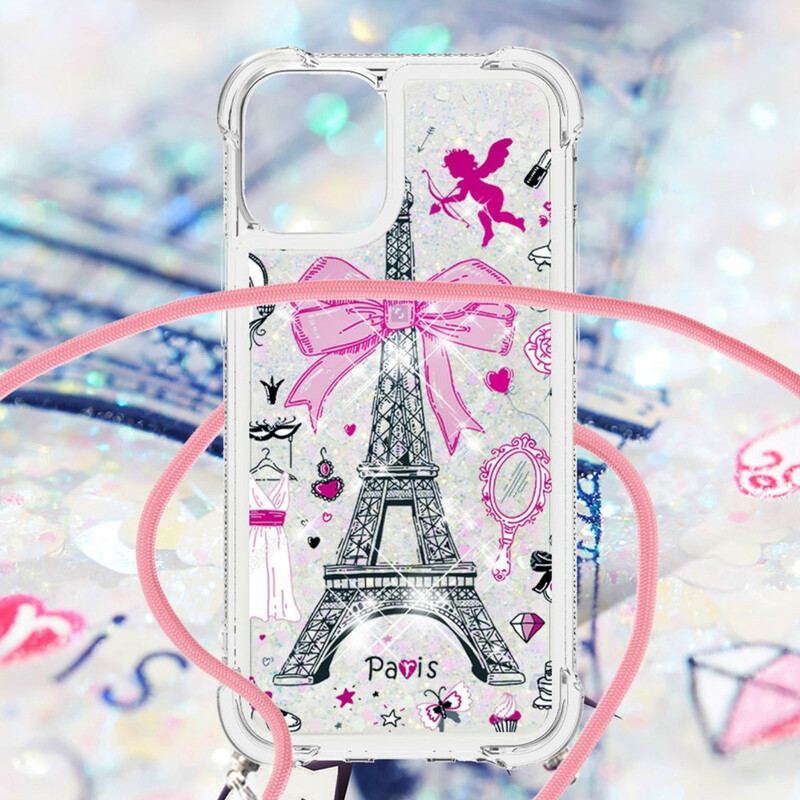 Coque iPhone 13 Mini à Cordon Tour Eiffel