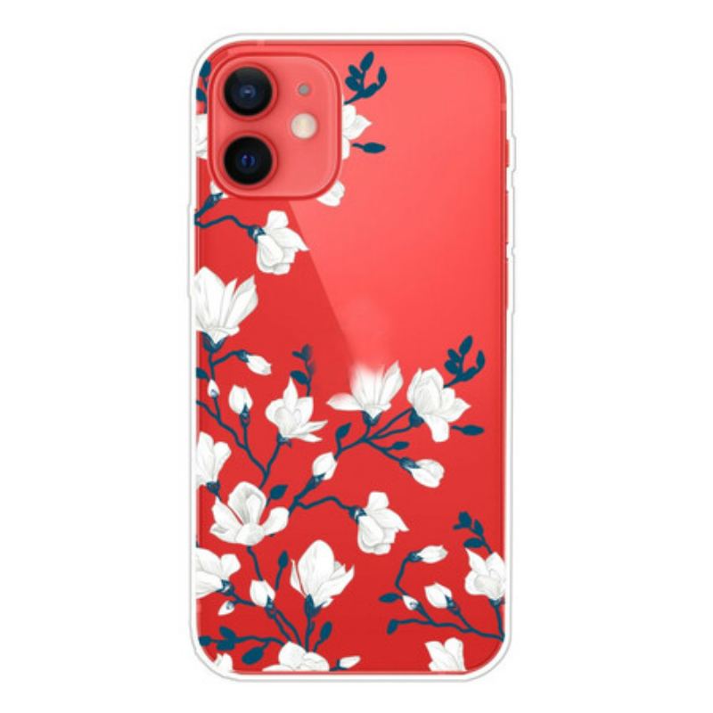 Coque iPhone 13 Mini Fleurs Blanches