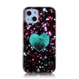 Coque iPhone 13 Mini Marbre Paillettes