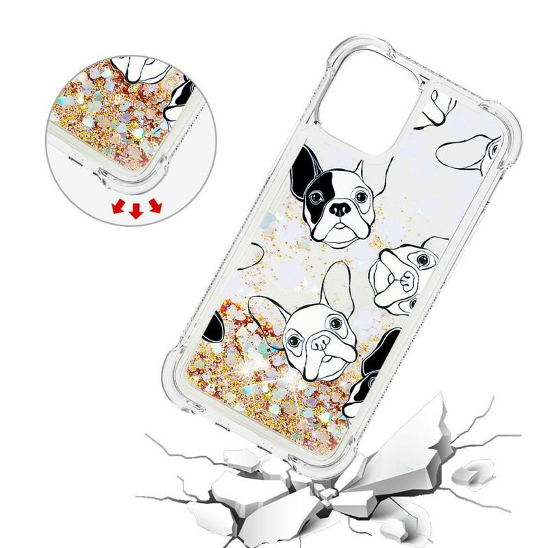 Coque iPhone 13 Mini Mr Chien Paillettes