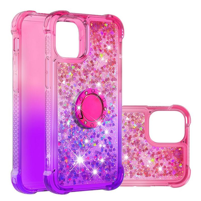 Coque iPhone 13 Mini Paillettes Anneau-Support