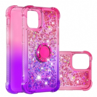 Coque iPhone 13 Mini Paillettes Anneau-Support