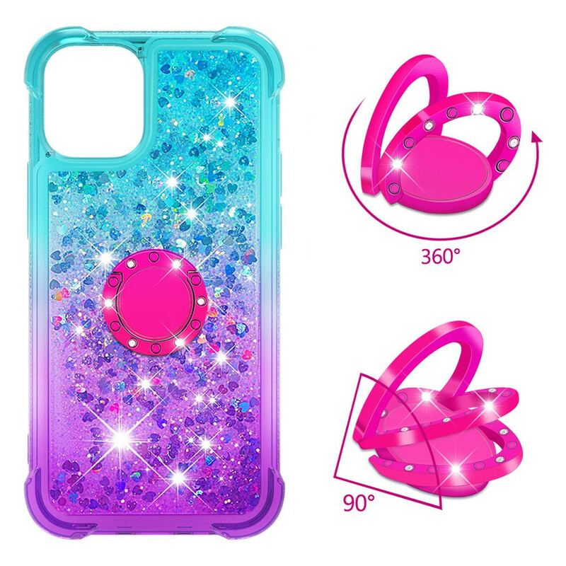 Coque iPhone 13 Mini Paillettes Anneau-Support