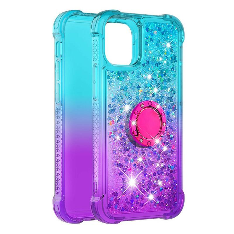 Coque iPhone 13 Mini Paillettes Anneau-Support