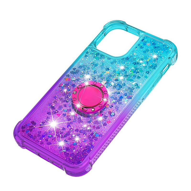 Coque iPhone 13 Mini Paillettes Anneau-Support