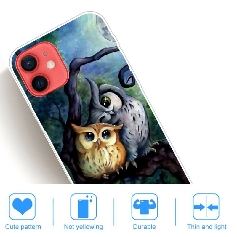 Coque iPhone 13 Mini Peinture Hiboux