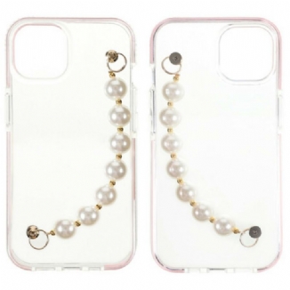 Coque iPhone 13 Mini Silicone Bracelet Perles