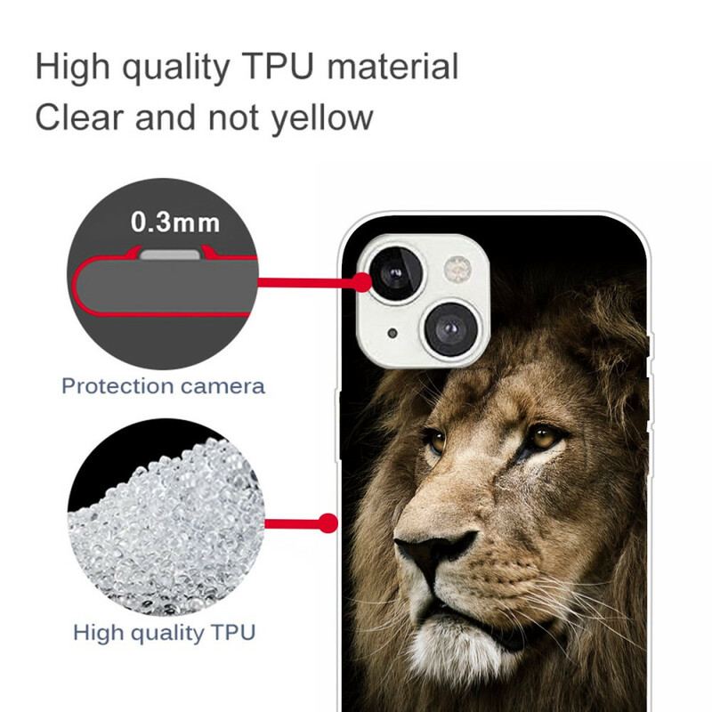 Coque iPhone 13 Mini Tête de Lion