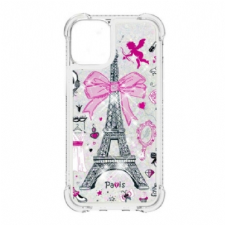 Coque iPhone 13 Mini La Tour Eiffel Paillettes