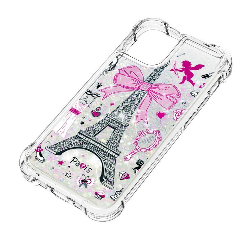 Coque iPhone 13 Mini La Tour Eiffel Paillettes