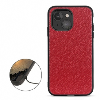 Coque iPhone 13 Mini Véritable Cuir Litchi